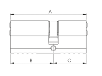 Technische Zeichnung vom RB-LOCKS Drehknaufzylinder, Seitenansicht
