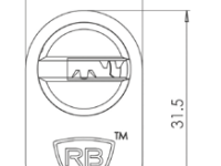 Technische Zeichnung vom RB-LOCKS Ovalzylinder, Frontansicht